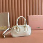 ARCADIE BAG 19 WHITE IN CALFSKIN GOLD HARDWARE